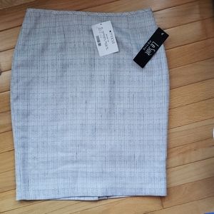 Shimmery silver pencil skirt